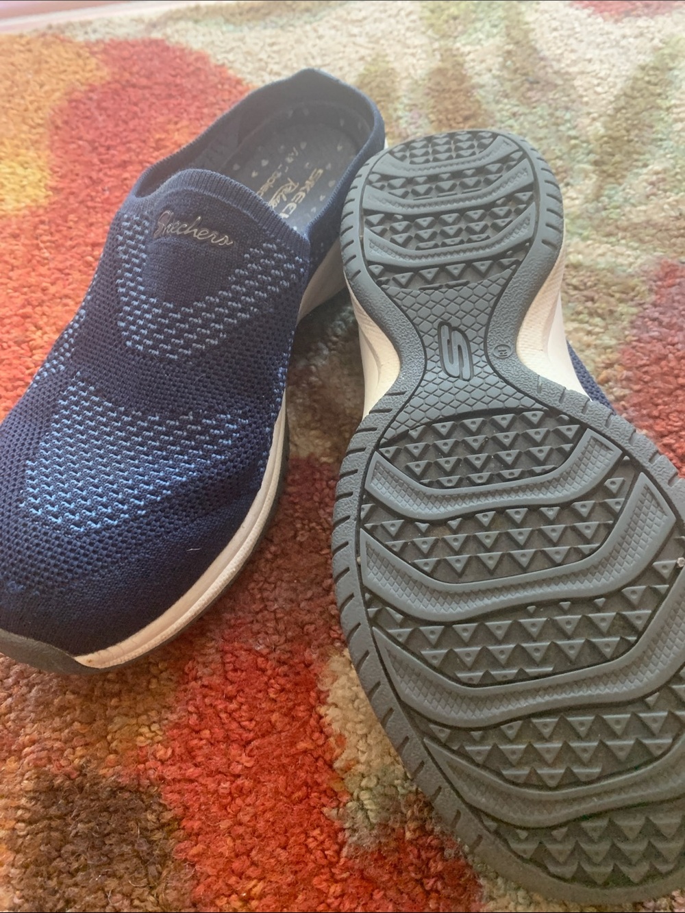 Skechers Navy and Light Navy Slip-On Knit Sneakers - Picture 4 of 5